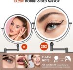 ZLOKLA 9" Wall Mounted Lighted Makeup Mirror,4000mAh Rechargeable Double Sided 1... - Image 5