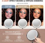 ZLOKLA 9" Wall Mounted Lighted Makeup Mirror,4000mAh Rechargeable Double Sided 1... - Image 6