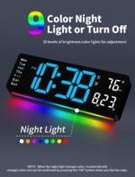 MASHI Digital Wall Clock, 16" Large Display Digital Clock with Remote Control, A... - Image 4