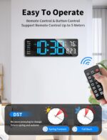 MASHI Digital Wall Clock, 16" Large Display Digital Clock with Remote Control, A... - Image 5