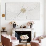 Large Floral Abstract Wall Art, Hand Painted Textured Canvas with Soft Organic P... - Image 8