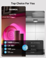 Rechargeable RGB Puck Lights with Remote, 2400mAh Battery Touch Light Magnetic P... - Image 6