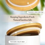 3-Piece Ceramic Canisters Set,Airtight Food Storage Jars with Bamboo Lids for Ki... - Image 3