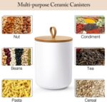 3-Piece Ceramic Canisters Set,Airtight Food Storage Jars with Bamboo Lids for Ki... - Image 6