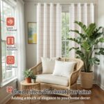 Lajode Linen Blackout Curtains for Living Room - Plaid Patterned Curtains 72 Inc... - Image 3