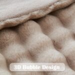 NEWCOSPLAY Faux Fur Throw Blanket Linen Bubble Blanket Thick Warm Soft for Couch... - Image 6