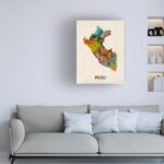 Trademark Fine Art Peru Watercolor Map Artwork by Michael Tompsett, 14 by 19-Inc... - Image 4