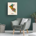 Trademark Fine Art Peru Watercolor Map Artwork by Michael Tompsett, 14 by 19-Inc... - Image 5