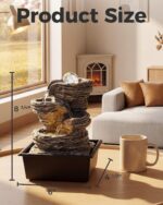 Tabletop Water Fountain with LED Lights & Rolling Bubble Ball, Indoor Waterfall ... - Image 9