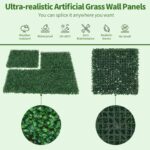 Grass Wall Panel, 10" x 10" Artificial Boxwood Hedge Wall Panels UV-Anti Grass B... - Image 5