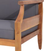 Christopher Knight Home Aston Outdoor 3 Seater Sofa - Acacia Wood - Teak/Dark Gr... - Image 7