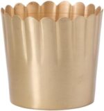 Gold Delicata Metal Planter Pot l Decorative Flower Pot with Scalloped Edge | Mo... - Image 7
