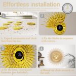 Large Mid Century Gold Wall Clock Decorative Modern Sunburst Wall Clocks, Metal ... - Image 5
