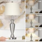 30" Tall Silver Table Lamps Set of 2 for Living Room, Touch Control Bedside Lamp... - Image 6