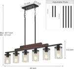 Farmhouse Chandelier 6-Light Dining Room Light Fixture Over Table Kitchen Island... - Image 3