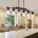 Farmhouse Chandelier 6-Light Dining Room Light Fixture Over Table Kitchen Island... - Image 5