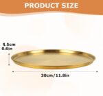 4 PCS Round Serving Tray Stainless Steel Round Coffee Table Serving Platter Circ... - Image 3