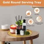 4 PCS Round Serving Tray Stainless Steel Round Coffee Table Serving Platter Circ... - Image 4