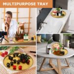 4 PCS Round Serving Tray Stainless Steel Round Coffee Table Serving Platter Circ... - Image 8