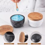 Natural Marble Salt Cellar, 10oz Salt Dish with Lid & Spoon, Unique Seasoning Bo... - Image 4