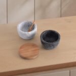 Natural Marble Salt Cellar, 10oz Salt Dish with Lid & Spoon, Unique Seasoning Bo... - Image 7
