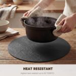 Artoid Mode Black Faux Leather Placemats Set of 6, 15 Inch Waterproof Wipeable H... - Image 4