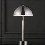 SAFAVIEH Couture Lighting Collection Harvey Modern Metal Dome Nickel 26-inch Bed... - Image 3