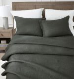 Sterling Creek 100% Tencel Lyocell Quilt Set Queen Size - Slate Gray Diamond Sti... - Image 4