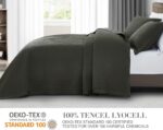 Sterling Creek 100% Tencel Lyocell Quilt Set Queen Size - Slate Gray Diamond Sti... - Image 7