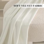RYB HOME White Velvet Curtains 84 inches, Room Darkening Opaque Plush Velvet Dra... - Image 4