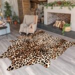 Pettop Luxury Faux Leopard Print Rug 5.3x6.2 Ft - Western Cheetah Area Rugs for ... - Image 3