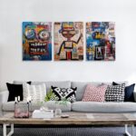 Abstract Graffiti Mask Canvas Wall Art Framed Print Painting Urban Street Art La... - Image 7