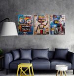 Abstract Graffiti Mask Canvas Wall Art Framed Print Painting Urban Street Art La... - Image 8