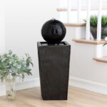 Alpine Corporation GIL786 Outdoor Floor Modern Sphere and Pedestal Soothing Wate... - Image 3