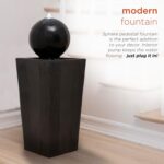 Alpine Corporation GIL786 Outdoor Floor Modern Sphere and Pedestal Soothing Wate... - Image 5