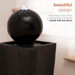 Alpine Corporation GIL786 Outdoor Floor Modern Sphere and Pedestal Soothing Wate... - Image 7