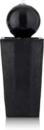 Alpine Corporation GIL786 Outdoor Floor Modern Sphere and Pedestal Soothing Wate... - Image 8