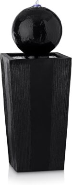 Alpine Corporation GIL786 Outdoor Floor Modern Sphere and Pedestal Soothing Wate... - Image 9