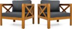 Christopher Knight Home Lucy Acacia Wood Outdoor Patio Furniture Set, 3 Pieces P... - Image 7