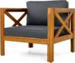 Christopher Knight Home Lucy Acacia Wood Outdoor Patio Furniture Set, 3 Pieces P... - Image 11