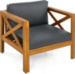 Christopher Knight Home Lucy Acacia Wood Outdoor Patio Furniture Set, 3 Pieces P... - Image 12