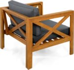Christopher Knight Home Lucy Acacia Wood Outdoor Patio Furniture Set, 3 Pieces P... - Image 14