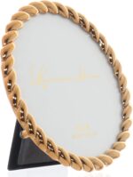 Lawrence Frames Rope Design Metal Frame, 4x4 Round, Gold - Image 4