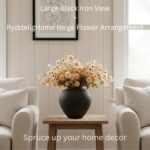 Black Large Round Vase Pottery Look for Home Decor, Arina Black Rustic Iron Vase... - Image 4