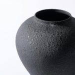 Black Large Round Vase Pottery Look for Home Decor, Arina Black Rustic Iron Vase... - Image 5
