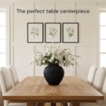 Black Large Round Vase Pottery Look for Home Decor, Arina Black Rustic Iron Vase... - Image 7