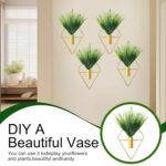 2 Pack Gold Wall Decor Hanging Planters with Artificial Plants Metal Hanging Vas... - Image 3
