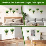 2 Pack Gold Wall Decor Hanging Planters with Artificial Plants Metal Hanging Vas... - Image 7