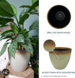 The HC Companies 13 Inch Seabrook Decorative Round Planter - Lightweight Premium... - Image 3