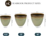 The HC Companies 13 Inch Seabrook Decorative Round Planter - Lightweight Premium... - Image 5